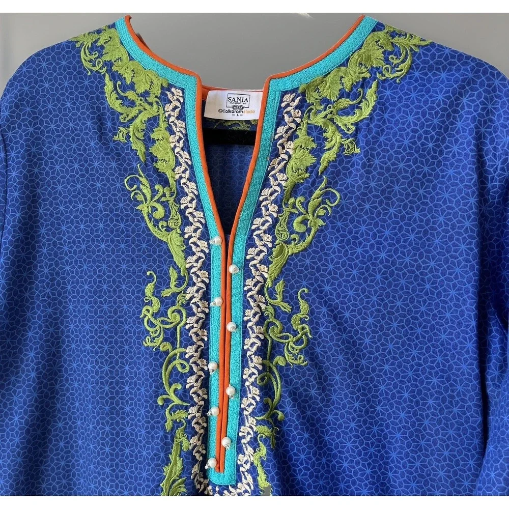 Sania Maskatiya Alkaram Studio Pakistani Kurta Tunic Top Women's Sz Large - Picture 3 of 10